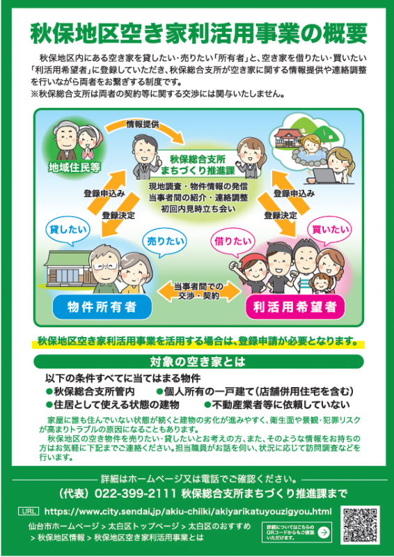 秋保地区空き家利活用事業の概要