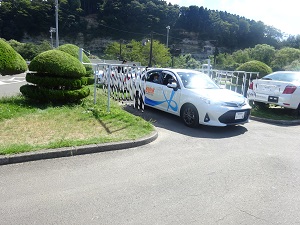 車庫入れの練習風景