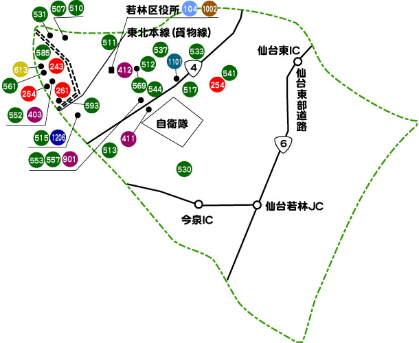 若林区地図
