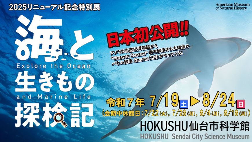 仙台市科学館リニューアル記念特別展「海と生きもの探検記」