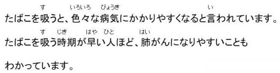 たばこを吸うと色々な病気にかかりやすくなると言われています。たばこを吸う時期が早い人ほど肺がんになりやすい事もわかっています。