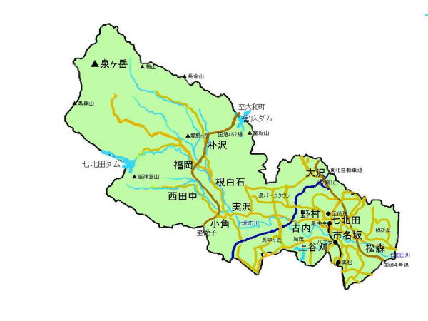 泉区内の地図