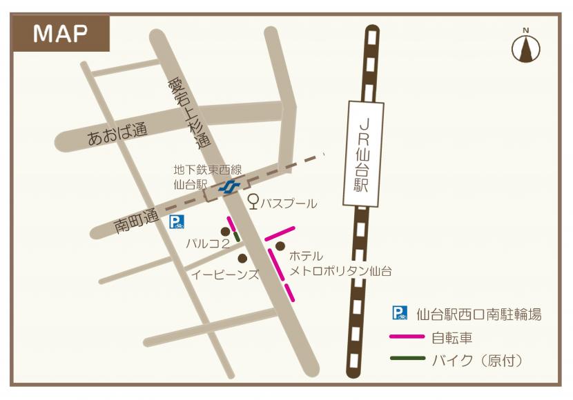 仙台駅西口南位置図