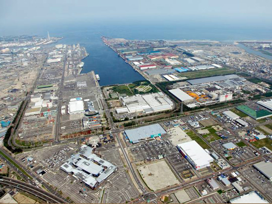 view around sendai port area