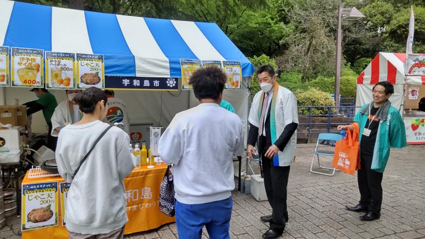 宇和島市ブースでのトップセールス