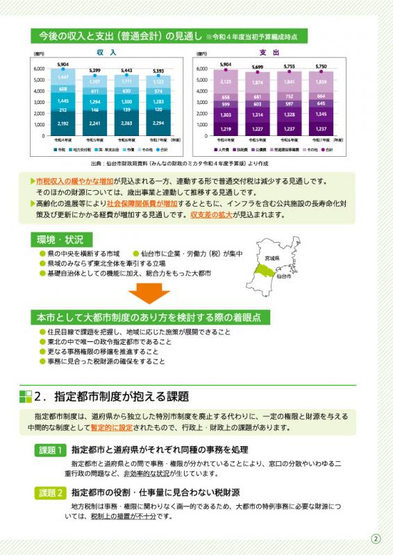 仙台市の大都市パンフレット3.