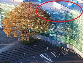 改修工事の様子　10月の外観　令和4年10月
