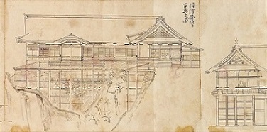 仙台市指定文化財　仙台城及び江戸上屋敷主要建物姿絵図（本丸懸造部分）
