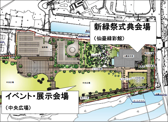 新緑祭の会場案内図