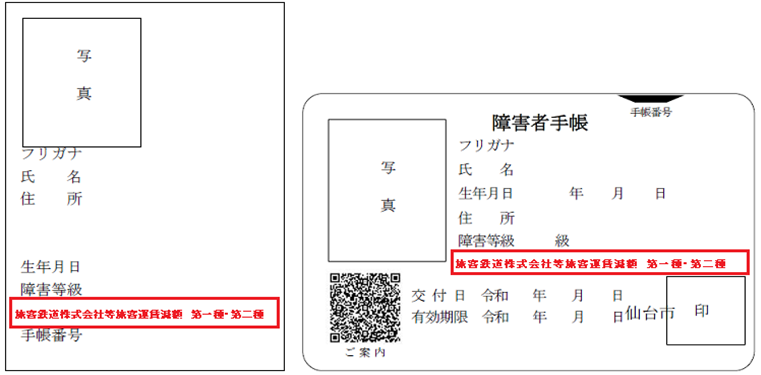 割引種別の表記イメージ