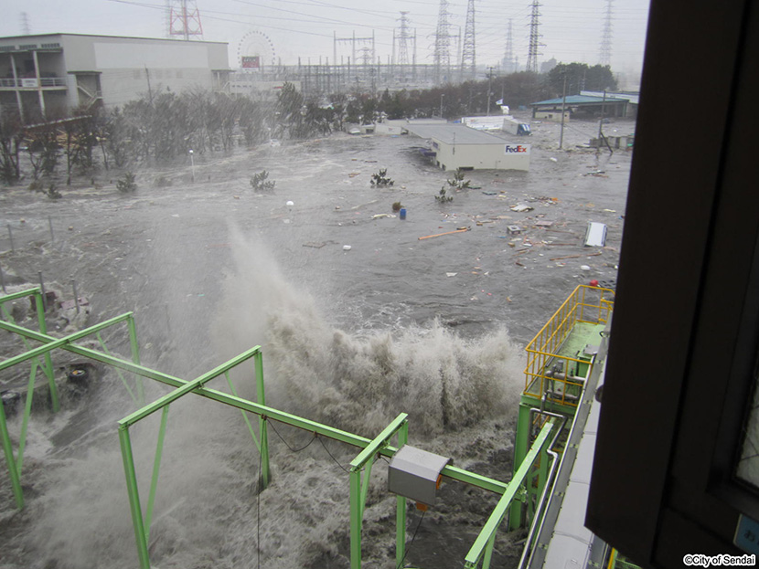 画像：津波襲来（中野雨水ポンプ場）