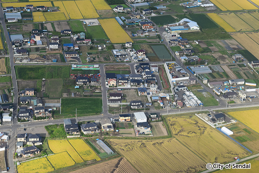 石場地区の航空写真