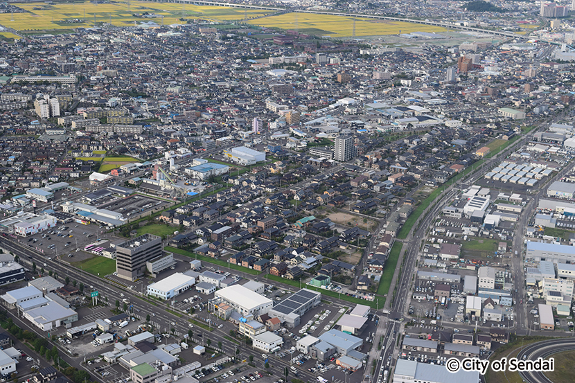 仙台港背後地地区の航空写真