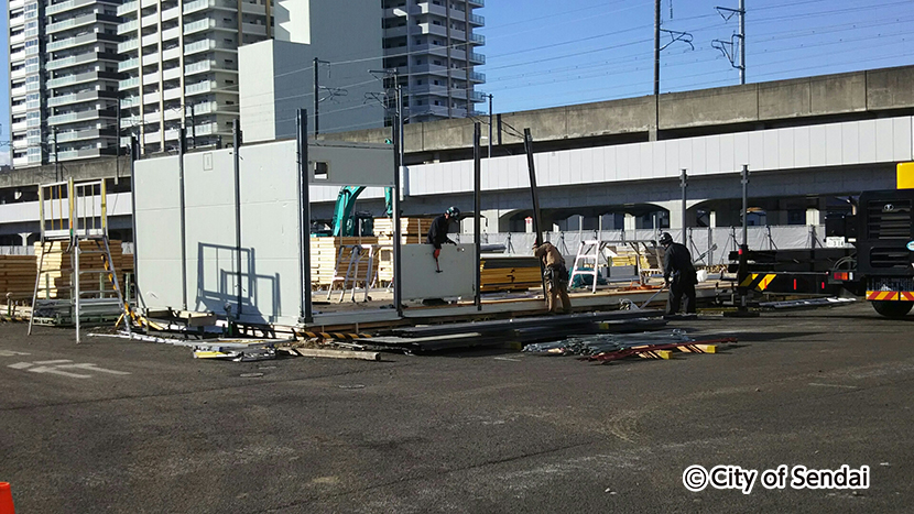 あすと長町38街区プレハブ仮説住宅　解体作業　その2