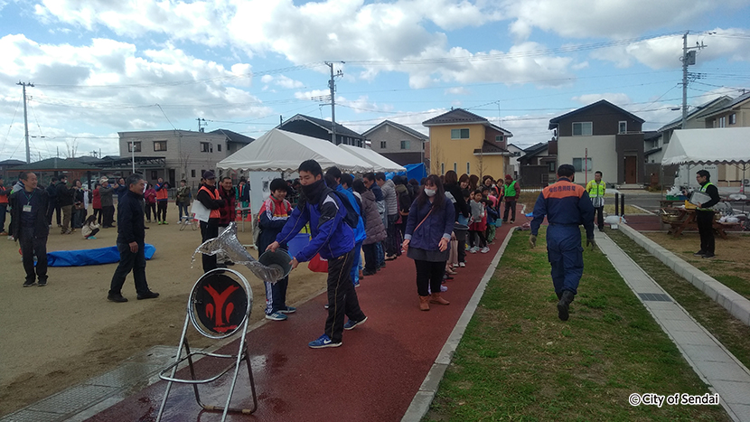 田子西復興公営住宅における防災訓練