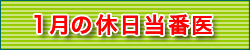 1月の休日当番医