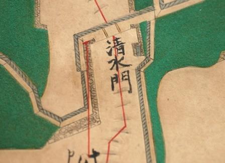 ：「仙台城普請奉窺御絵図」（清水門部分）　元禄7年（1695）