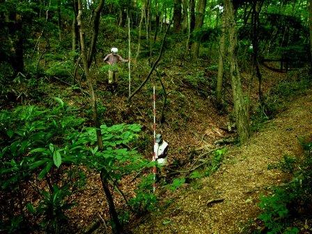 植物園内にある堀切