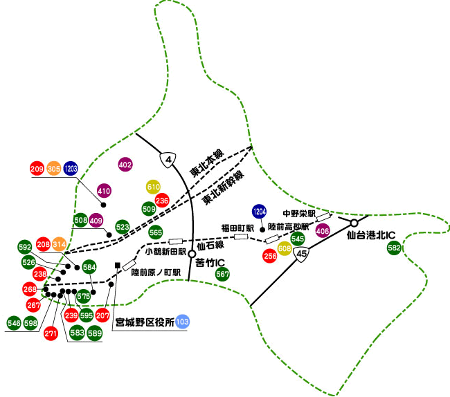 宮城野区地図
