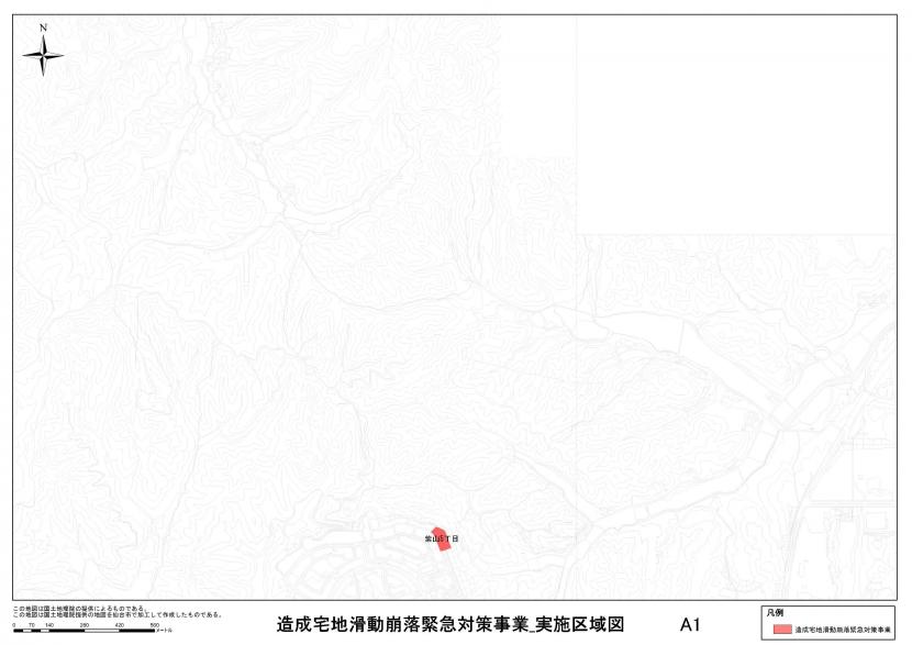 泉区紫山周辺の事業区域図