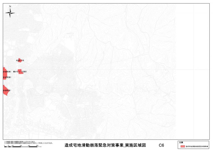 泉区松陵周辺の事業区域図