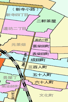 二軒茶屋の地図