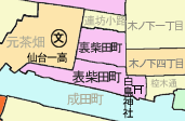 表柴田町、裏柴田町の地図