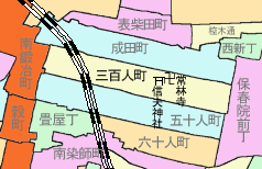 三百人町の地図