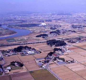 居久根（いぐね）の航空写真